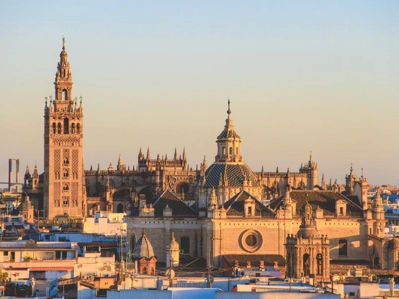 Seville cathedral at sunrise