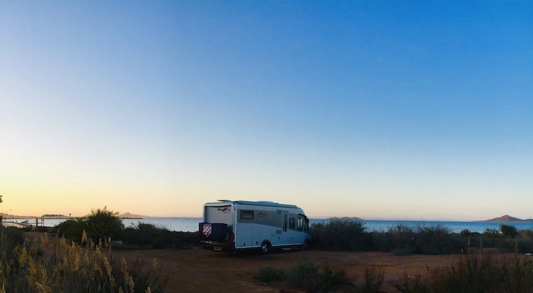 wild camping in Spain by the sea