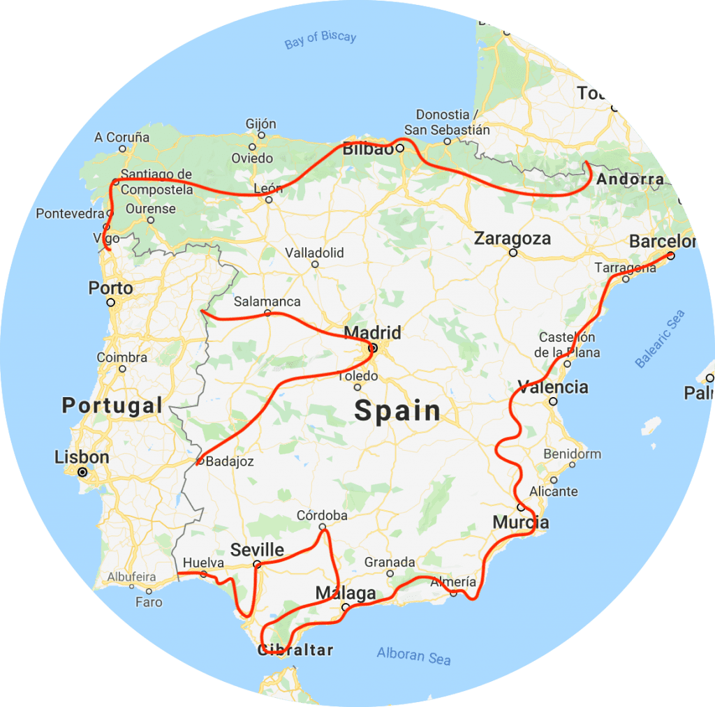 travelling through spain in a motorhome