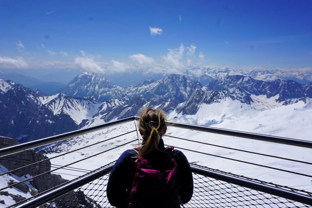 View to Switzerland from the summit of the Zugspitze