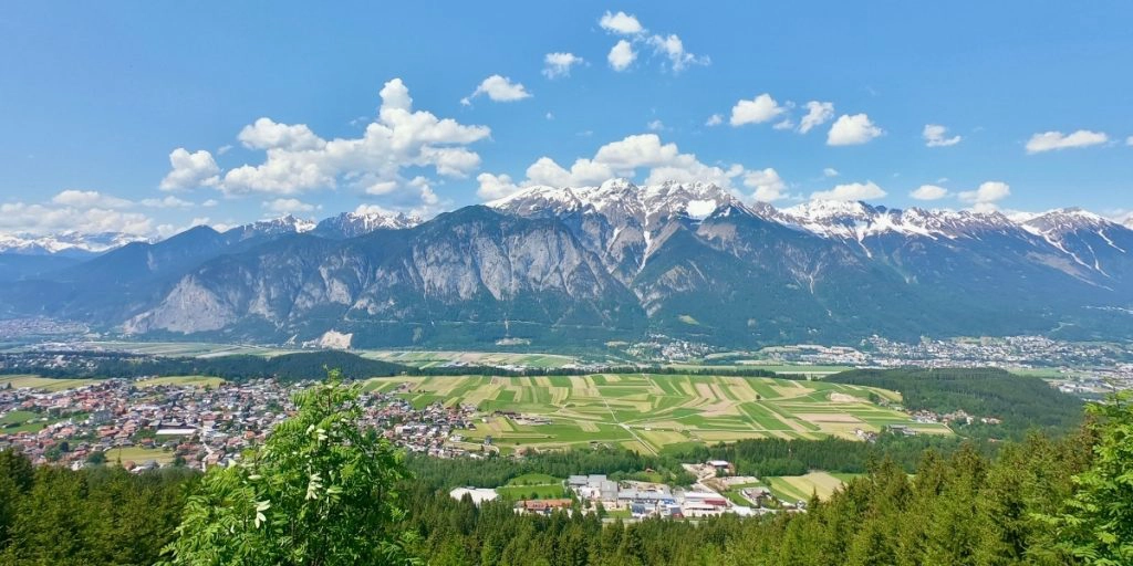 Innsbruck Austria view from nearby mountains