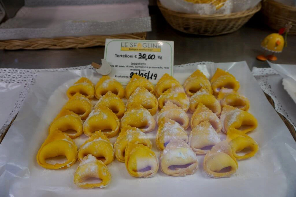 Tortelloni pasta from La Sfogline in Bologna