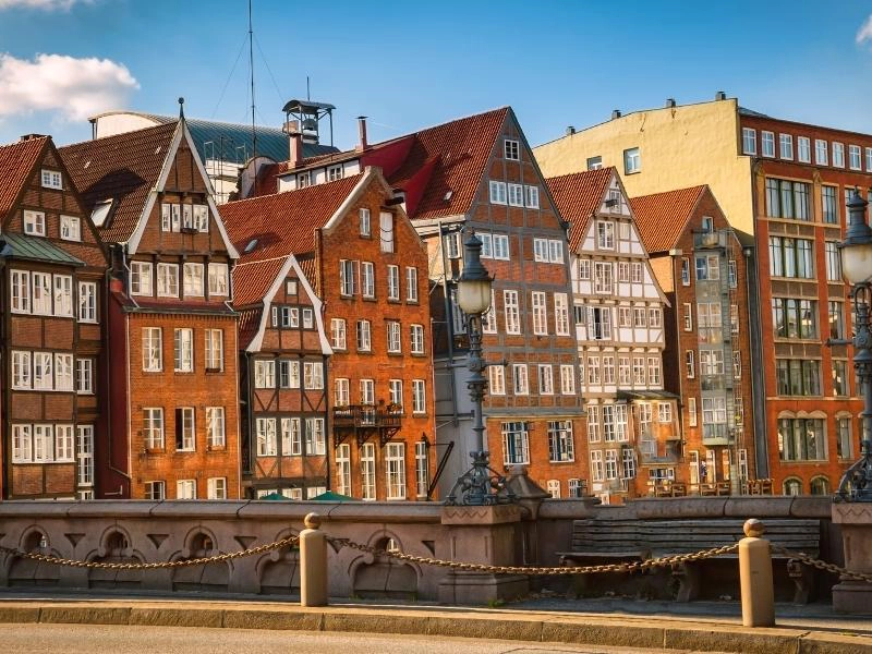 Historic half timbered houses in Hamburg