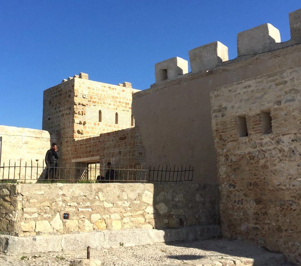 Stone walls of a Moroccan kasbah