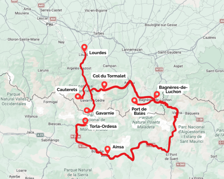 Pyrenees Maproute Pyrenees Road Trip & Hiking Itinerary: 7–9 Days with an Optional Spain ...