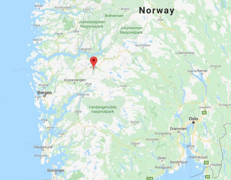 Flåm Norway map