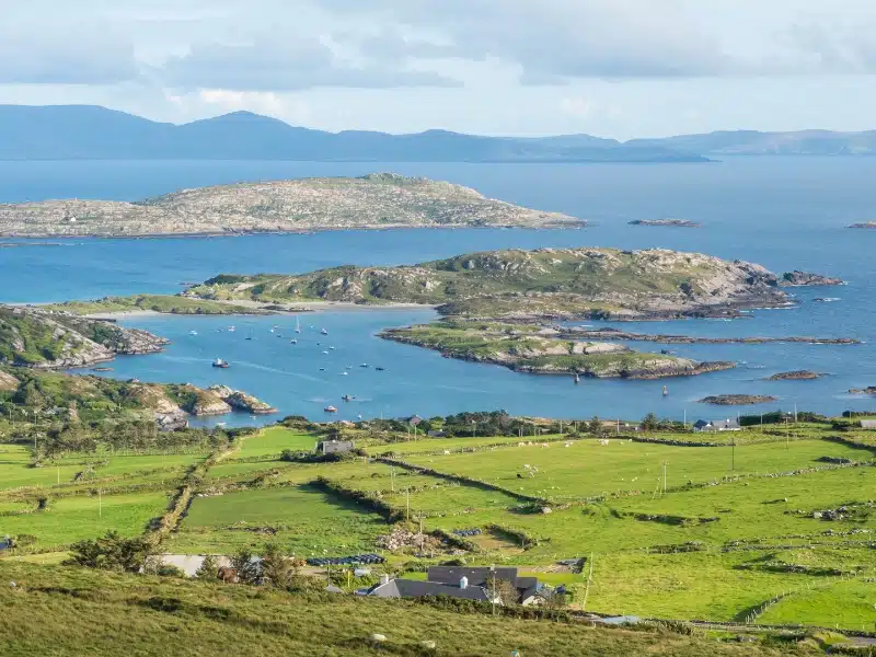 A panoramic view from Com an Chiste Pass, Ring of Kerry, Iveragh Peninsula