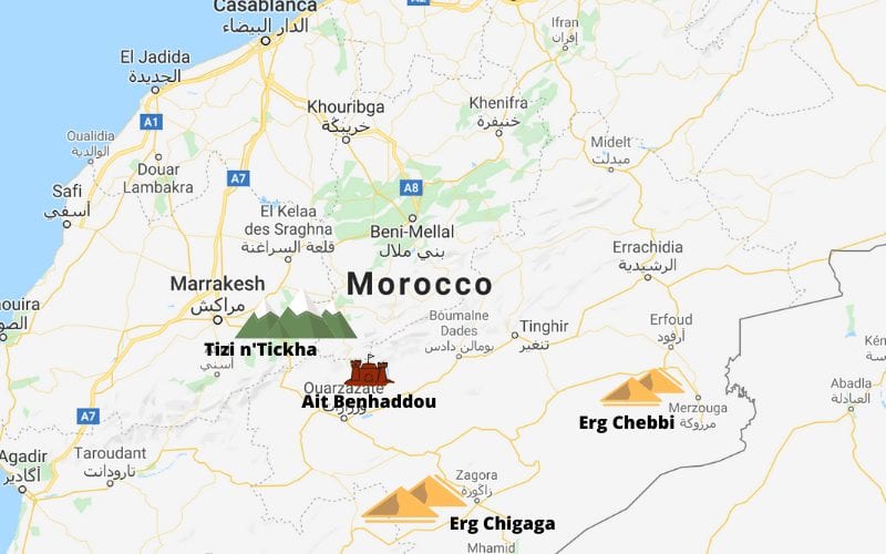 Sahara Desert Morocco Map How To Go To Morocco & Visit The Sahara Desert | The Gap Decaders