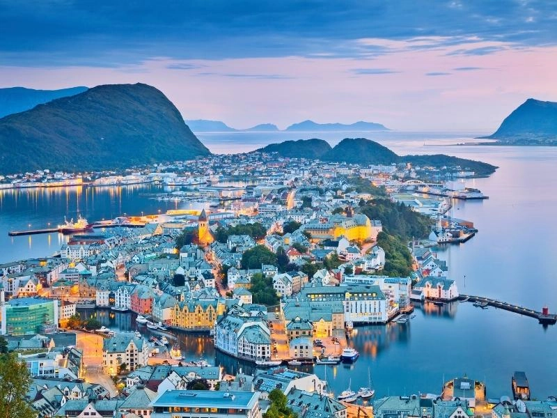 Alesund at night