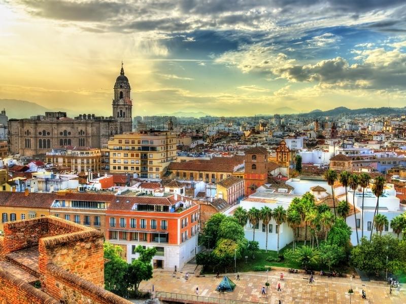 View across the rooftops of Malaga Spain