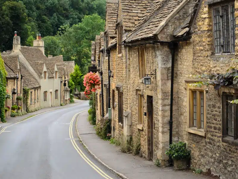 Quaint English with characteristic old stone cottages