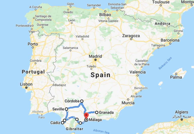 Andalucia Spain road trip 2 weeks itinerary