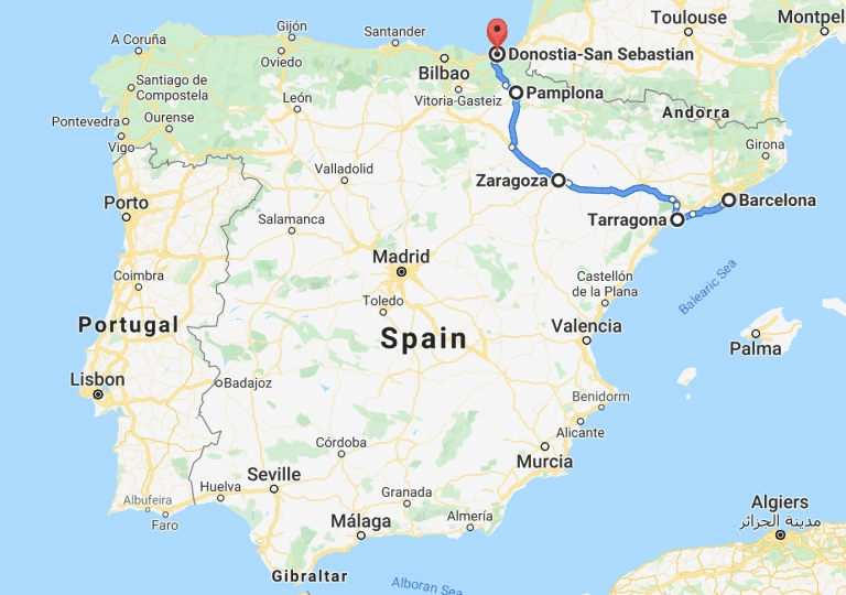 Spain road trip 1 week itinerary and map
