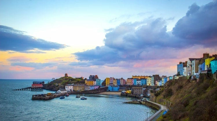 colourful houses around a small harbour