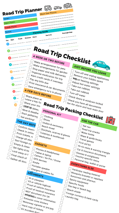road trip packing list printable
