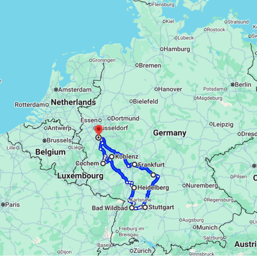 Germany Castles Route Map