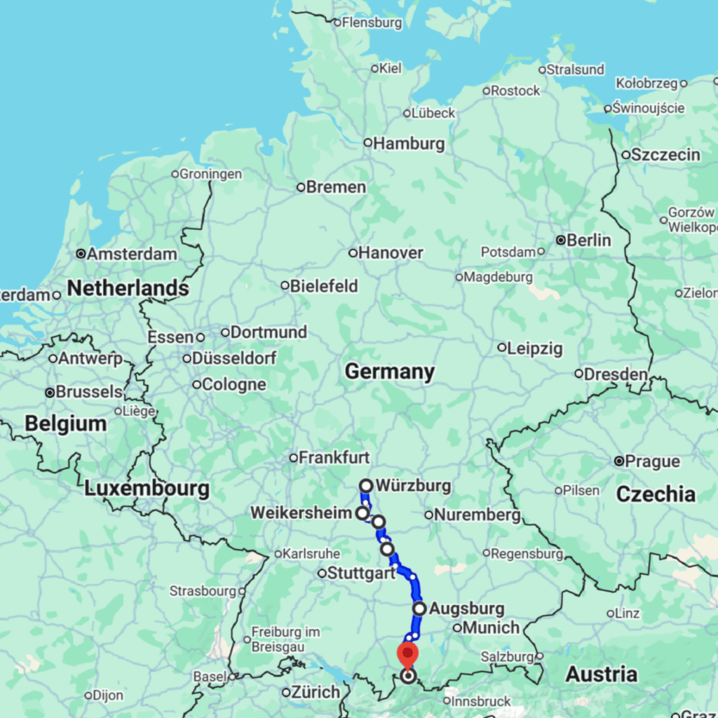 Germany Romantic Road Map