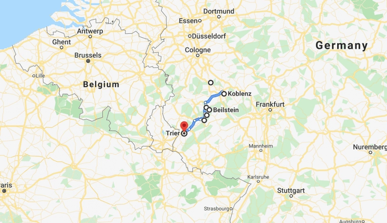 Germany road trip map