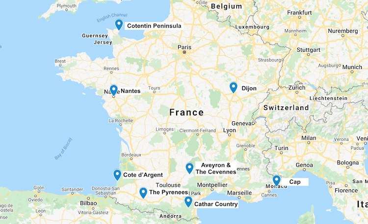 map of France off the beaten path