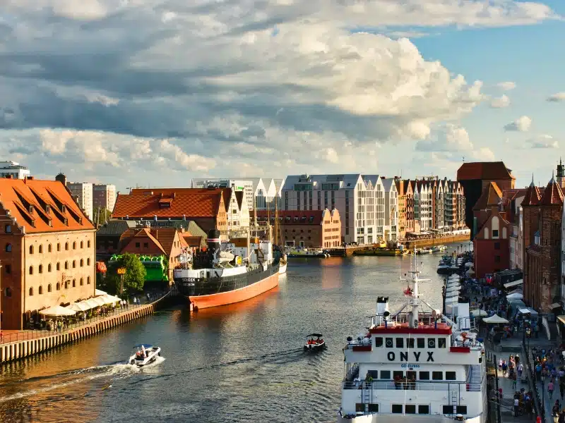 Aerial view of Gdansk city center