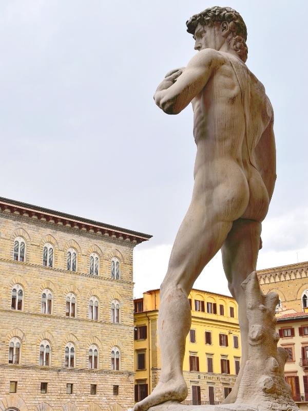 Statue of David from behind