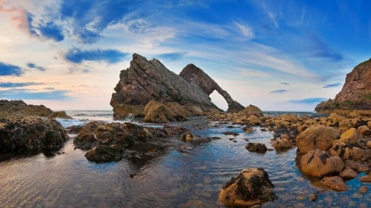 Bow Fiddle Rock on the NE250, one of the best driving tours of Scotland