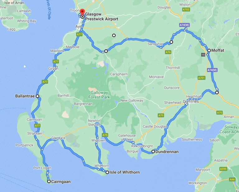 grand tour scotland road trip map