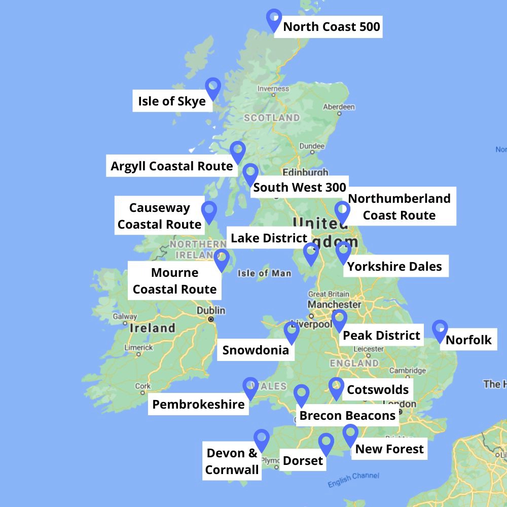 UK road trip map