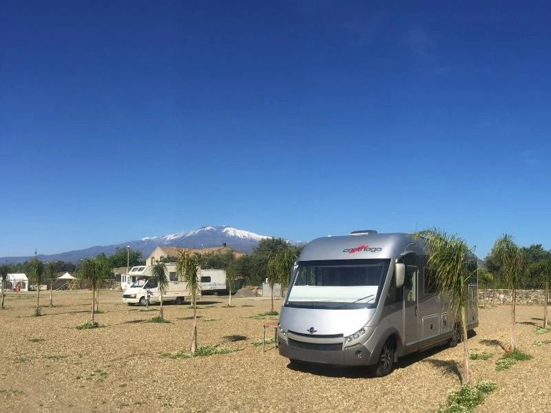 Sostas Italy - this one with an amazing view of Mount Etna in Sicily