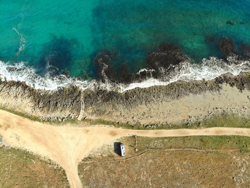 campervan Italy camping on the beach