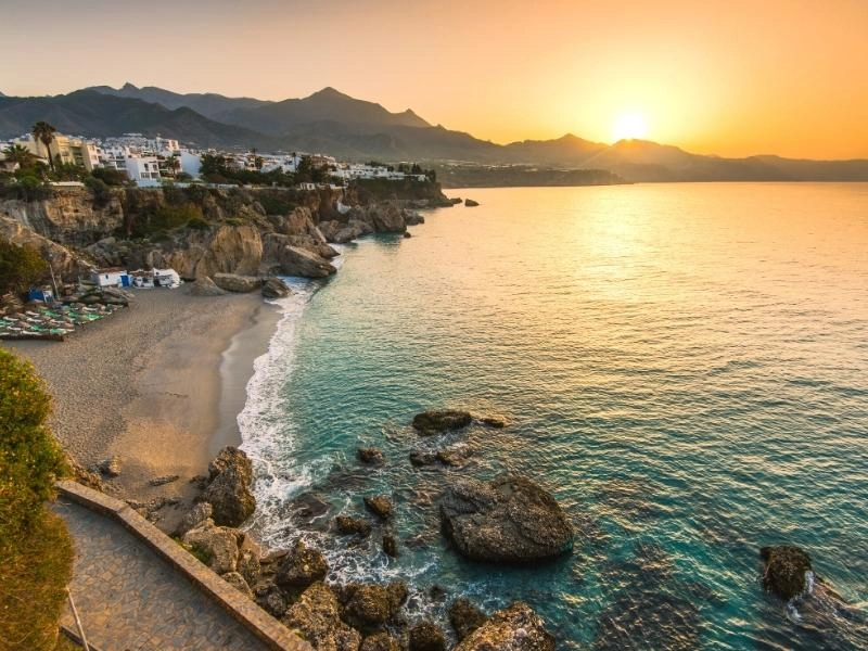 Nerja a popular place for vanlife Spain