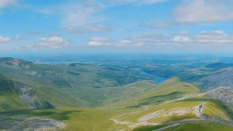 Views of Anglesey from Snowdon