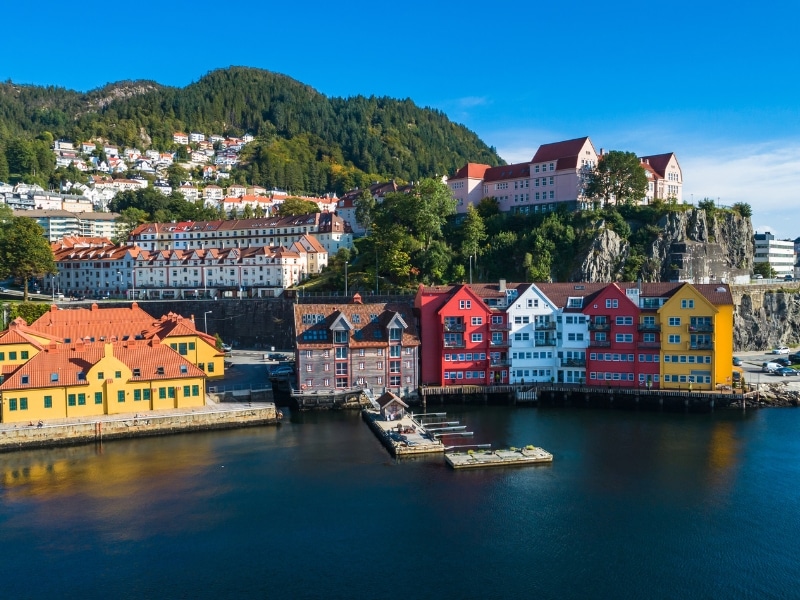 colourful buildings around a small harbour