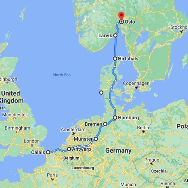 uk to norway travel time