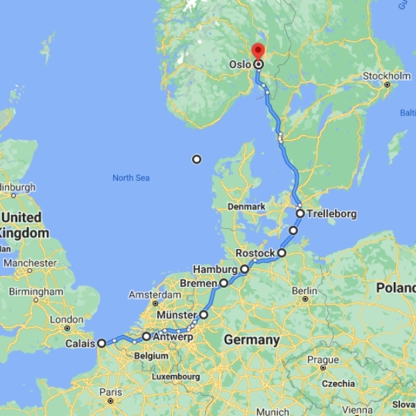 uk to norway travel time