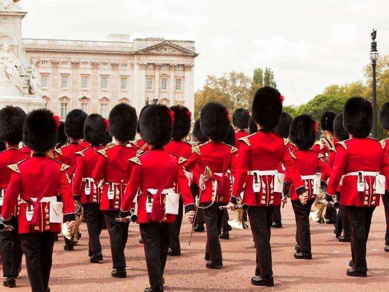 Changing the guard at Buckingham Palace