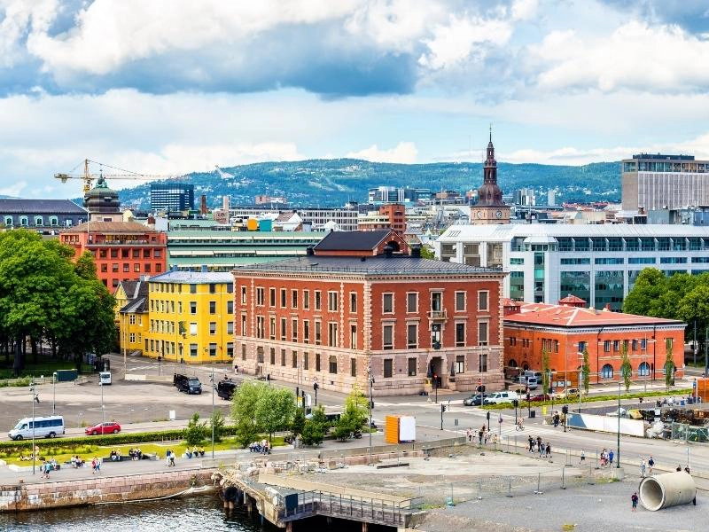 colorful buildings in Oslo city centre