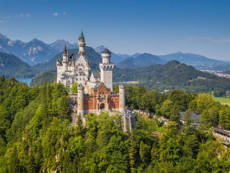 fairytale castle in mountains of Bavaria