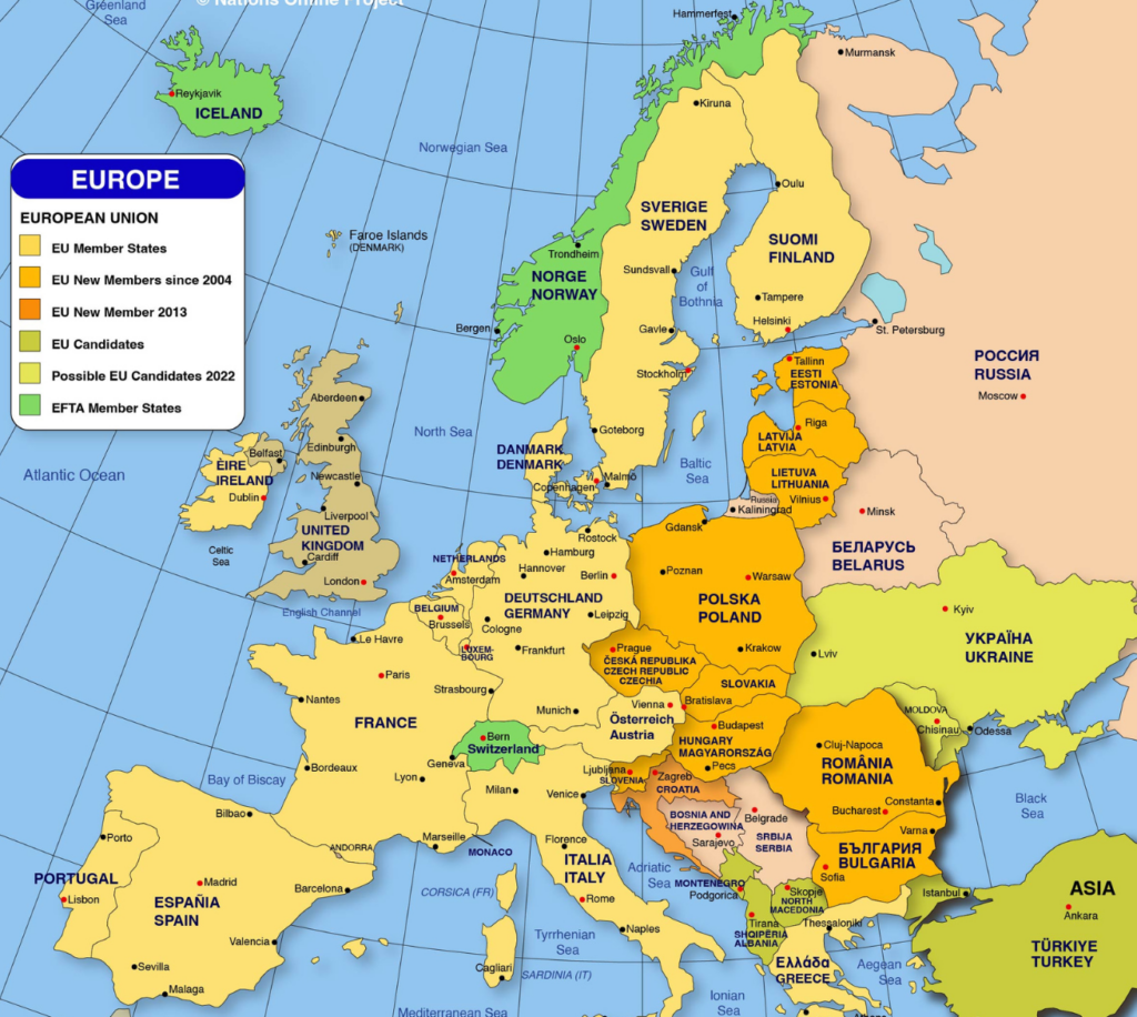 map of the EU commission, who set the legal requirements for driving in europe