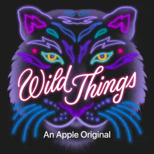A black image with a neon tiger face in multiple colours the word Wild Things in neon pink is over the top.