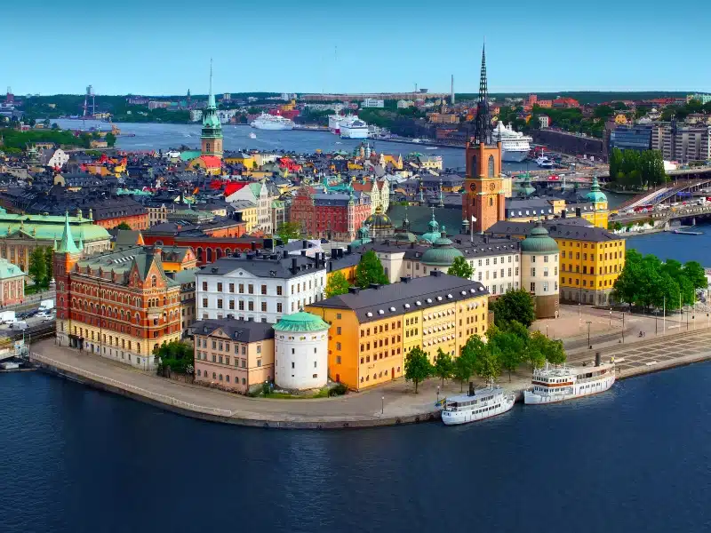 colorful old town of Stockholm Sweden