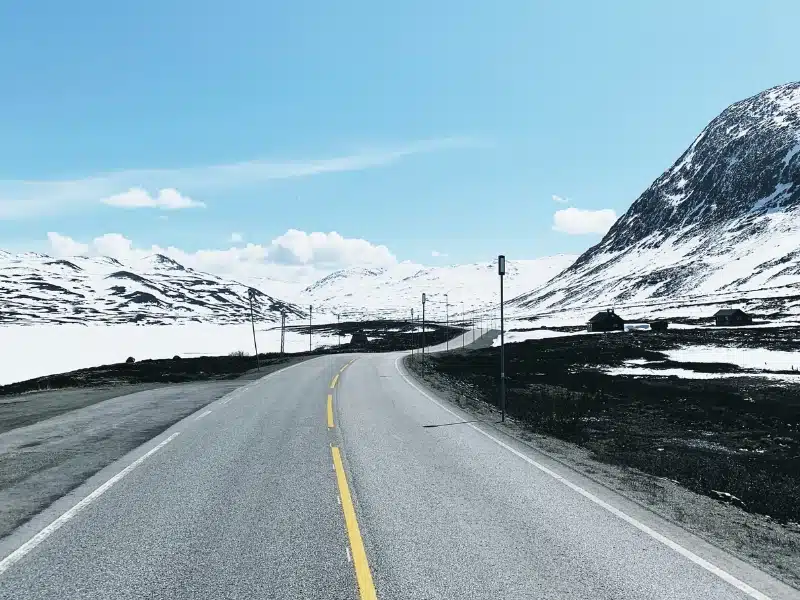 Flam norway winter road