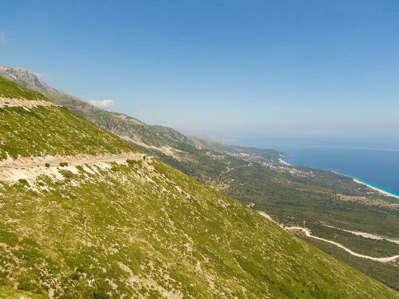 Mountain pass by the sea