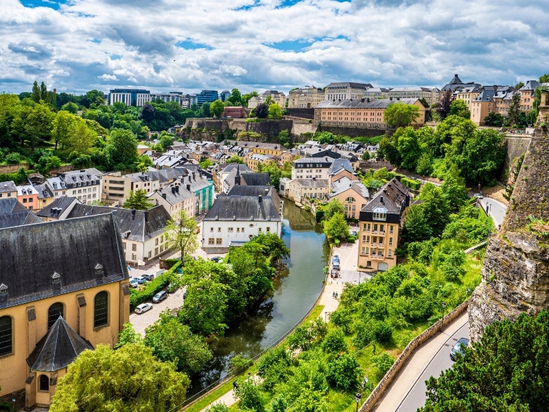 the city centre of Luxembourg en route to Germany