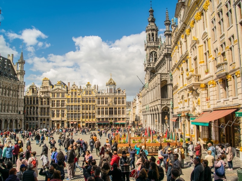 historic buildings around a central square in Brussels