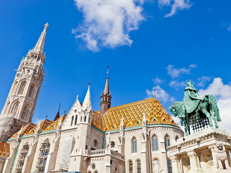 An image of Mathias Church in front of a blue sky