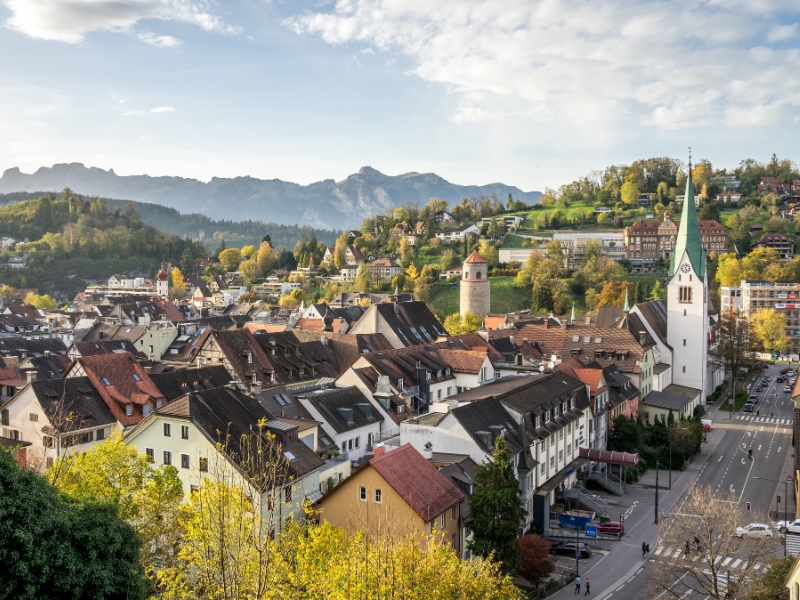 Typical Alpine town in Austria