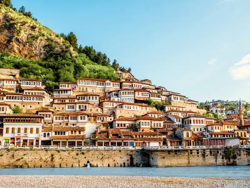 Stacked houses with many windows