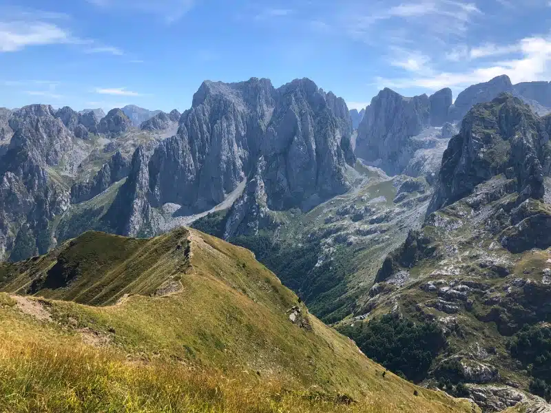 Mountains peaks and ridges in Albania