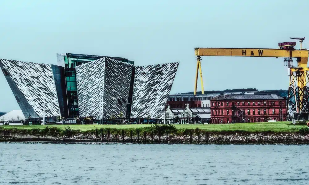 Titanic Quarter and Harland and Wolff 'Samson and Goliath' yellow shipbuilding cranes